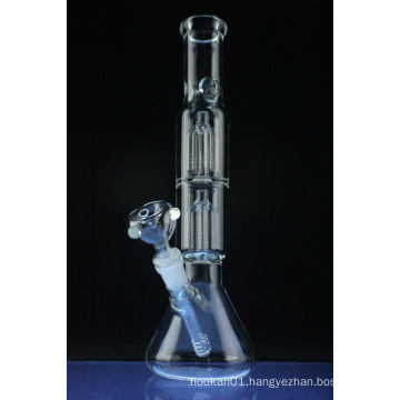 Double Tree Perc Beaker Hookah Glass Pipe for Smoking (ES-GB-393)